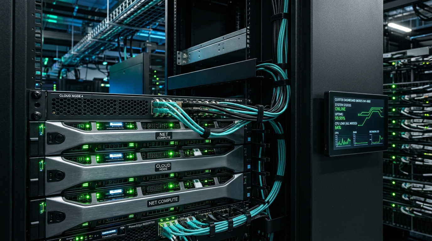 Managed AlmaLinux Cloud Server Nodes & Uptime Telemetry Rack
